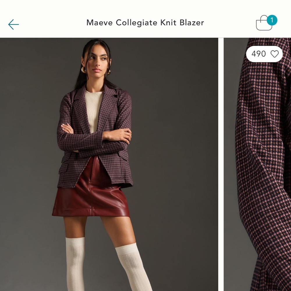 Anthropologie Maeve Knit Blazer